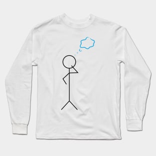 Thinking stickman Long Sleeve T-Shirt